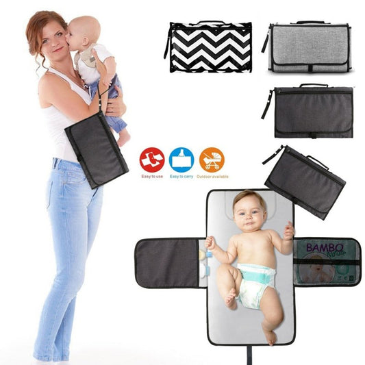 Baby Portable Foldable Washable Compact Travel Nappy Diaper Changing Mat Waterproof Baby Floor Mat Change Play Mat & Storage Bag $27.96 Dana Fashion Color: Black Baby & Mother Overview: - You can put paper towels, diapers and other items inside and you ca