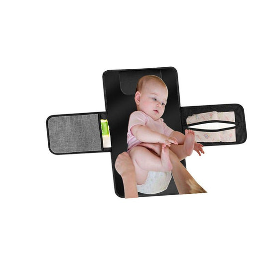Baby Portable Foldable Washable Compact Travel Nappy Diaper Changing Mat Waterproof Baby Floor Mat Change Play Mat & Storage Bag $27.96 Dana Fashion Color: Black Baby & Mother Overview: - You can put paper towels, diapers and other items inside and you ca