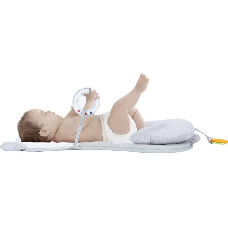 Baby Positioning Pad Sleeping Pad Anti-Deflection Head Correction Pillow $120.09 Dana Fashion Color: Grey Baby & Mother Product Information Pillow Type: Stereotyped Pillow Pillow Shape: Sleeping Pad Shaped Pillow Pillow Filling: Polyester Fiber Suitable S