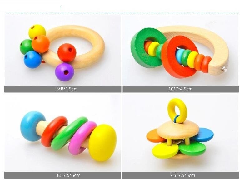 Baby rattle toy. $11.18 Dana Fashion Color: Circle Toys & Hobbies Material: wooden Packing: Blister, other Ability development: intellectual development, grasping Product Category: Hand Bell, Other Color: three ring exquisite rattle, hand-held rattle, flo