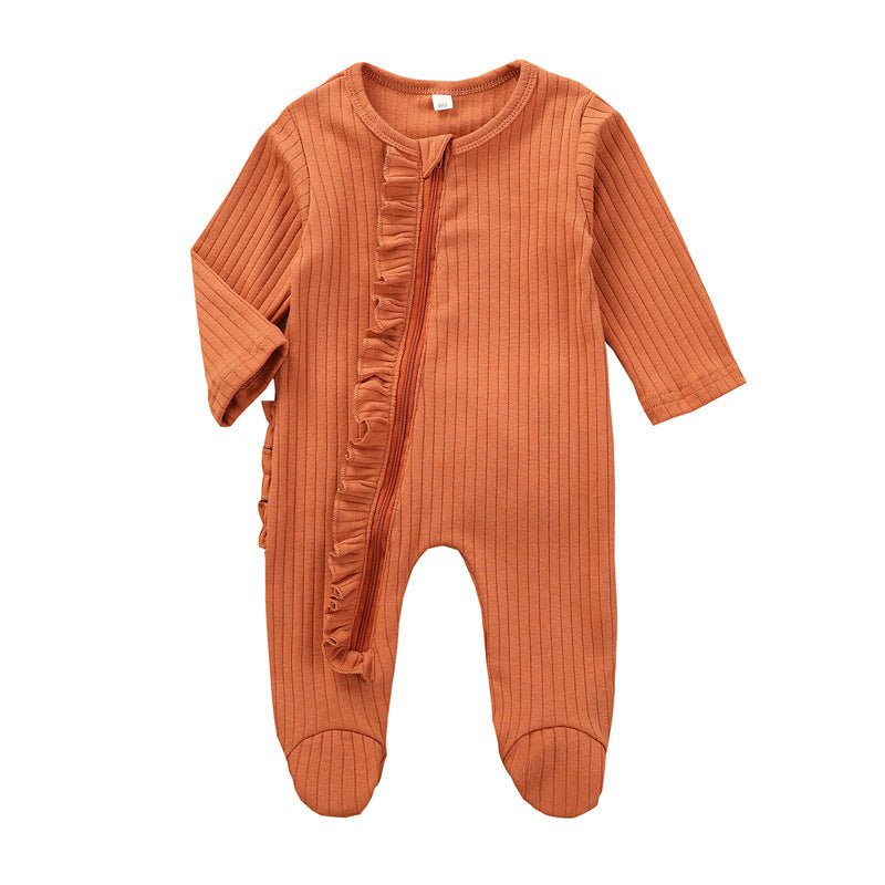 Baby Rompers Autumn Winter Boys Girls Long Sleeve Jumpsuit Romper Toddler Baby Solid Clothes Bebes Romper $16.41 Dana Fashion Color: Orange Size: 60cm Baby Clothing Overview: 100% new design and high quality. Keep your baby clean at all times Prevent chil