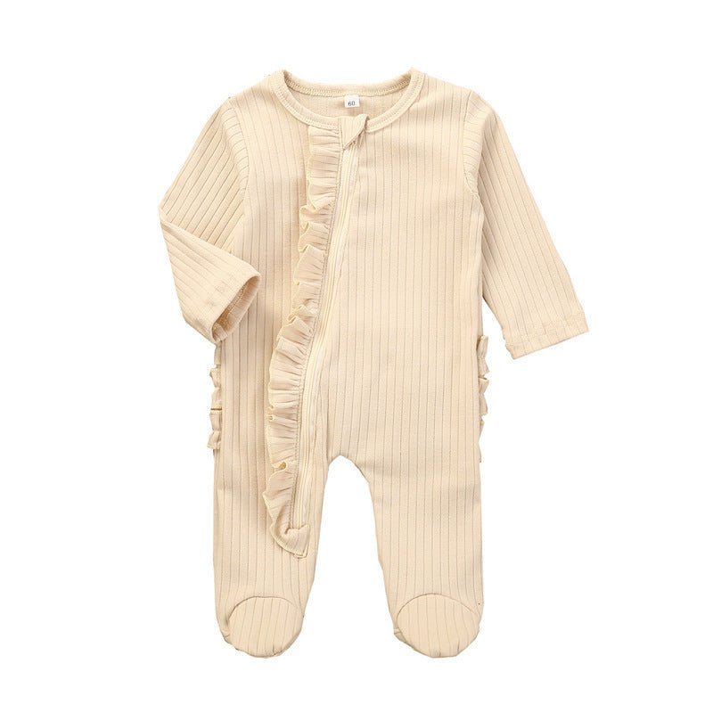 Baby Rompers Autumn Winter Boys Girls Long Sleeve Jumpsuit Romper Toddler Baby Solid Clothes Bebes Romper $16.41 Dana Fashion Color: Beige Size: 60cm Baby Clothing Overview: 100% new design and high quality. Keep your baby clean at all times Prevent child