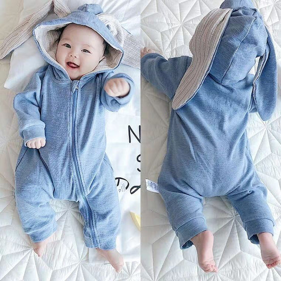 Baby Rompers Jumpsuit Newborn Clothing $19.94 Dana Fashion Color: Light Blue Size: 59cm Baby Clothing Material: COTTON Pattern Type: Solid Department Name: Baby Collar: O-Neck Closure Type: zipper Item Type: Rompers Gender: Unisex Sleeve Length(cm): Full