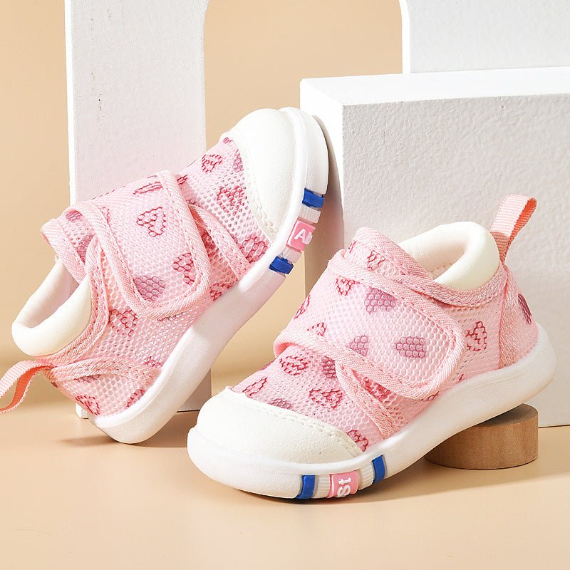 Baby Sandals Men's Summer Toddler 0 1-2 Years Old Baby Non-slip Soft Bottom Infant Mesh Surface Shoe $35.65 Dana Fashion Color: Pink Mesh Shoes size: 18 Baby & Mother Product information: Pattern: Plaid Upper height: low top Socks length: low tube Applica
