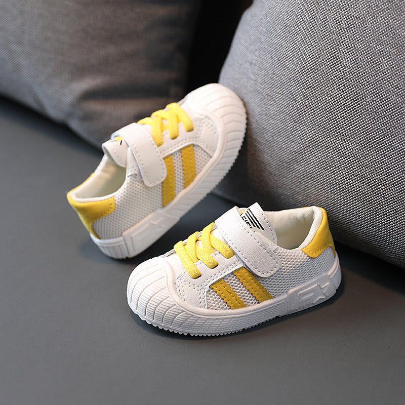 Baby Shoes Male Baby Shoes Female Baby Light Soft-Soled Toddler Shoes $24.04 Dana Fashion Color: Yellow Size: 16 Baby & Mother Product material: Upper material: Synthetic leather Details: Applicable gender: Neutral/male and female Style: Leisure Function: