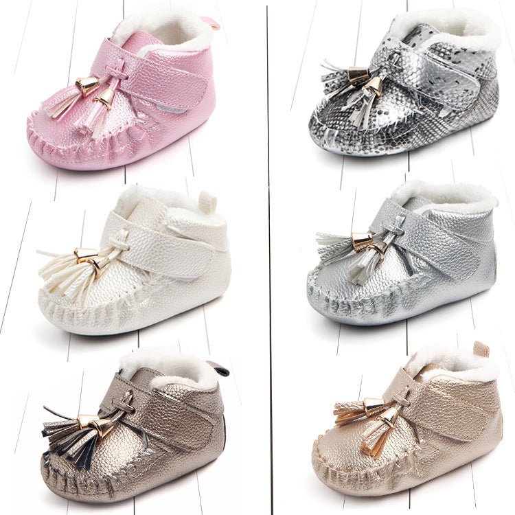 Baby shoes, non-slip shoes, toddler shoes $17.61 Dana Fashion Color: Black grey Size: 12 Baby & Mother Product category: Toddler shoes Applicable gender: neutral/male and female Upper Material: Artificial PU suitable season: winter style: Casual Function: