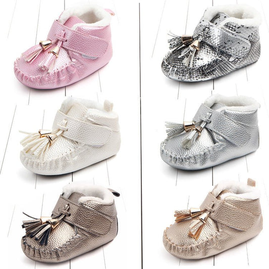 Baby shoes, non-slip shoes, toddler shoes $17.61 Dana Fashion Color: Black grey Size: 12 Baby & Mother Product category: Toddler shoes Applicable gender: neutral/male and female Upper Material: Artificial PU suitable season: winter style: Casual Function: