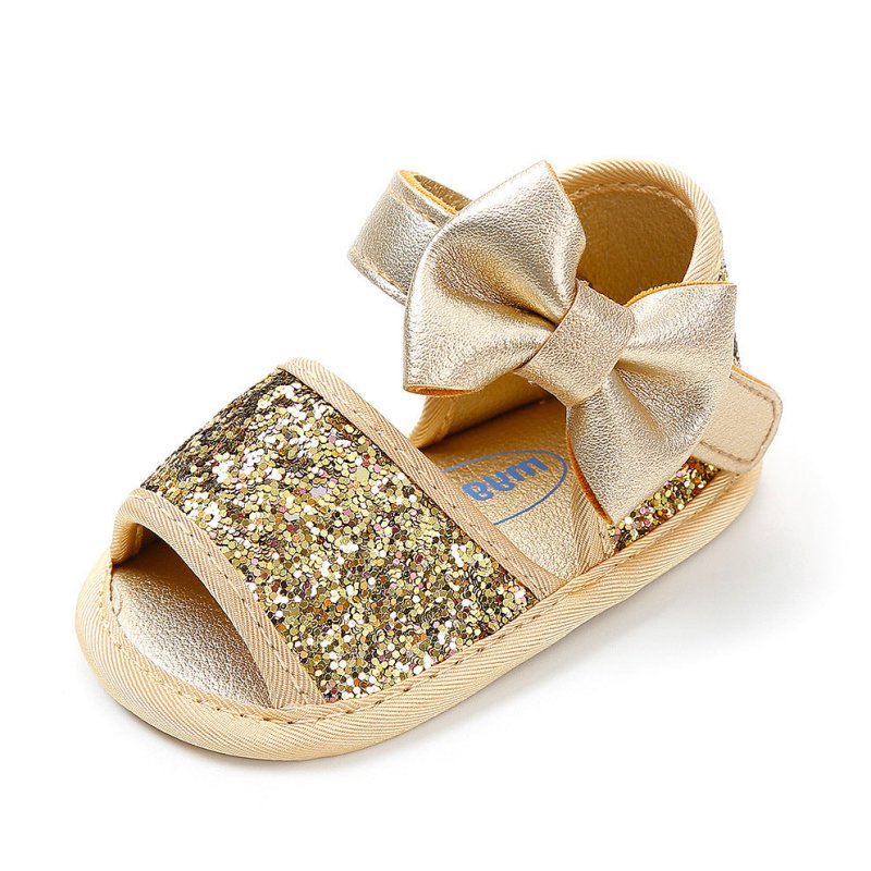 Baby shoes princess shoes sandals $20.40 Dana Fashion Color: Gold Size: 11cm Baby & Mother Whether there is a light: No Whether there is noise: No Upper height: low top Color: gold, pink