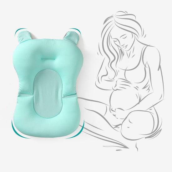 Baby Shower Bed Bath $16.22 Dana Fashion Color: A Blue Baby & Mother Overview: 1. Three-way buckle seat belt, can firmly hold the floating pad to prevent drowning 2. Skin-friendly material, nest mesh cloth, styrofoam particles, baby is very safe to use 3.
