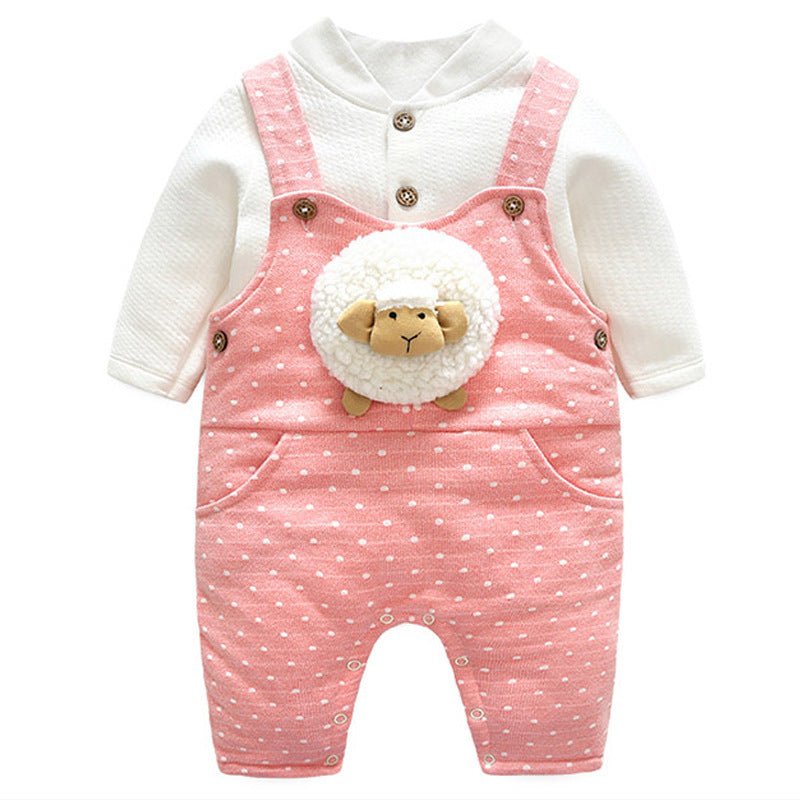 Baby Siamese coat $40.91 Dana Fashion Color: Pink Size: 73cm Baby Clothing Name: Strap Fabric: air layer quilted fabric Applicable season: spring, autumn, winter Product weight: 0.32kg Safety category: Class A infant supplies 1. Asian sizes are 1 to 2 siz