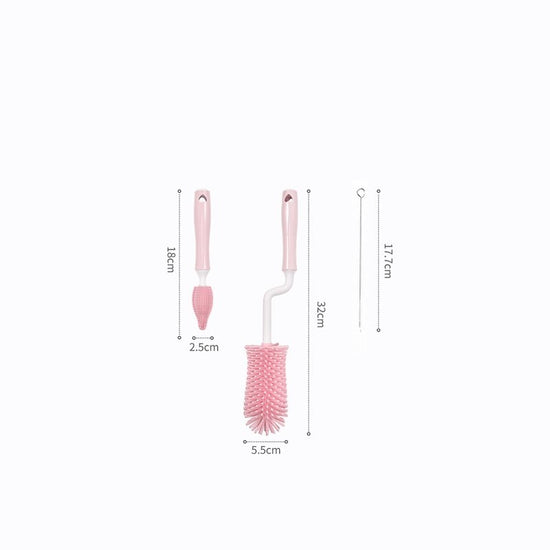 Baby Silicone Baby Bottle Brush Straw Scrubbing Baby Bottle Brush Cleaning $11.39 Dana Fashion Color: Blue Baby & Mother Product information: Product Category: Bottle Brush Whether to import: No Packing: Set Color: Pink, blue, yellow ,