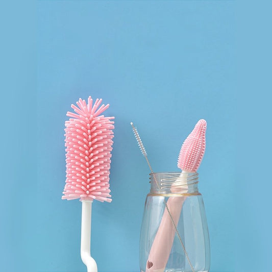 Baby Silicone Baby Bottle Brush Straw Scrubbing Baby Bottle Brush Cleaning $11.39 Dana Fashion Color: Blue Baby & Mother Product information: Product Category: Bottle Brush Whether to import: No Packing: Set Color: Pink, blue, yellow ,