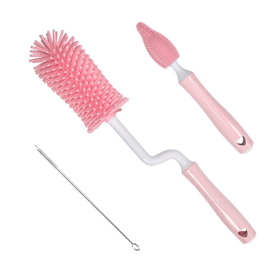 Baby Silicone Baby Bottle Brush Straw Scrubbing Baby Bottle Brush Cleaning $11.39 Dana Fashion Color: Blue Baby & Mother Product information: Product Category: Bottle Brush Whether to import: No Packing: Set Color: Pink, blue, yellow ,