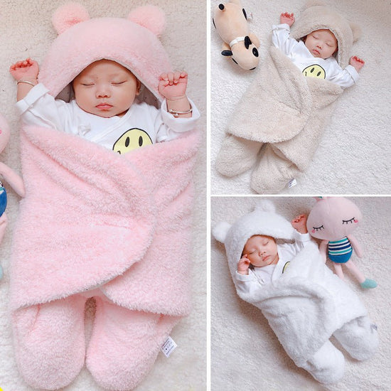 Baby Sleeping Bag Envelope for Newborn Baby Winter Swaddle Blanket $59.50 Dana Fashion Color: Beige style: 3M Baby Clothing Overview The first layer of flannel, not easy to fade, can not afford the ball, no lint, good warmth The second layer of imitation