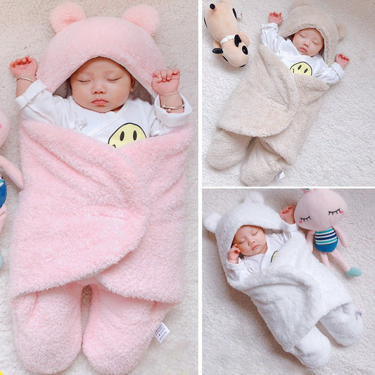 Baby Sleeping Bag Envelope for Newborn Baby Winter Swaddle Blanket $59.50 Dana Fashion Color: Beige style: 3M Baby Clothing Overview The first layer of flannel, not easy to fade, can not afford the ball, no lint, good warmth The second layer of imitation