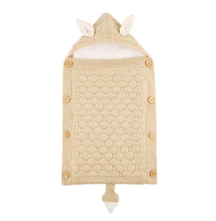 Baby sleeping bag $34.19 Dana Fashion Color: Beige Baby Clothing Style: envelope type Fabric: Blended Lining: lamb cashmere Filling: Cotton wool Thick： thick pattern: plain Size： 70*40cm