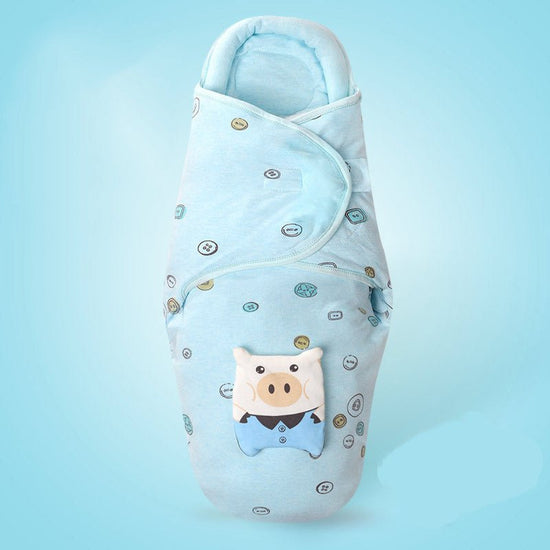 Baby sleeping bag $34.96 Dana Fashion Color: Blue Size: L Baby Clothing Fabric: pure cotton Suitable for season: spring and summer Pattern: cartoon, dot, animal S size 30 * 60cm is suitable for 0-3 months L size 35 * 70cm is suitable for 3-6 months = =‘’
