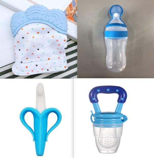 Baby Spoon Bottle Feeder $42.05 Dana Fashion Color: Blue set Baby & Mother Capacity: 120 ml Material: spoon head, bottle body [food grade silicone], other food grade PP Disinfection: can be 120 degrees or less, boiled or steamed It is used to feed semi-li
