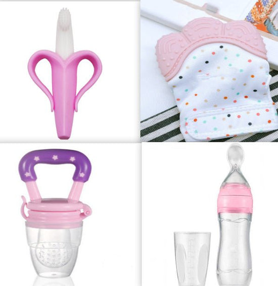 Baby Spoon Bottle Feeder $41.22 Dana Fashion Color: Pink set Baby & Mother Capacity: 120 ml Material: spoon head, bottle body [food grade silicone], other food grade PP Disinfection: can be 120 degrees or less, boiled or steamed It is used to feed semi-li