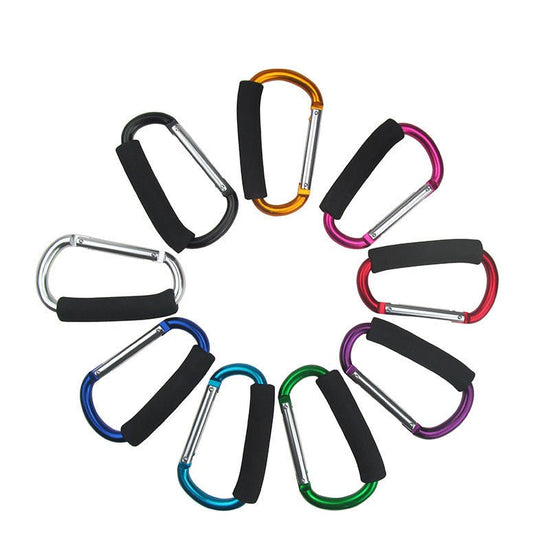 Baby Stroller Hooks $16.67 Dana Fashion Color: Black Specifications: 14x8CM Baby & Mother Overview Big carabiner, large opening, fits a variety of stroller handles. Perfect for strollers and shopping carts. Made from good quality aluminum and foam rubber