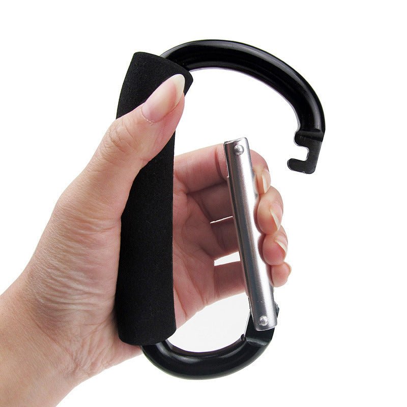 Baby Stroller Hooks $16.67 Dana Fashion Color: Black Specifications: 14x8CM Baby & Mother Overview Big carabiner, large opening, fits a variety of stroller handles. Perfect for strollers and shopping carts. Made from good quality aluminum and foam rubber