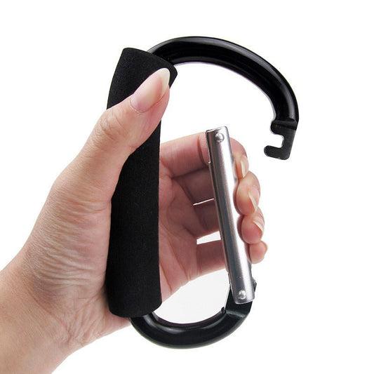 Baby Stroller Hooks $16.67 Dana Fashion Color: Black Specifications: 14x8CM Baby & Mother Overview Big carabiner, large opening, fits a variety of stroller handles. Perfect for strollers and shopping carts. Made from good quality aluminum and foam rubber