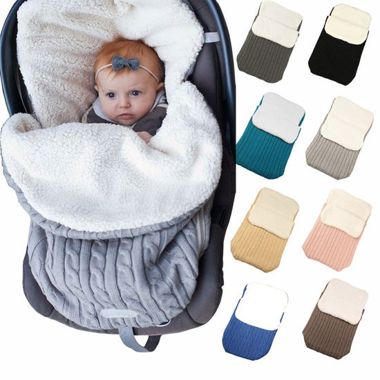 Baby Stroller Sleeping Bag Winter Body Keep Warm $31.10 Dana Fashion Color: A black Baby Clothing Style: envelope type Fabric: Blended Lining: lamb cashmere Filling: Cotton wool Thick： thick pattern: plain Color: black, beige, pink, light gray, ink blue,