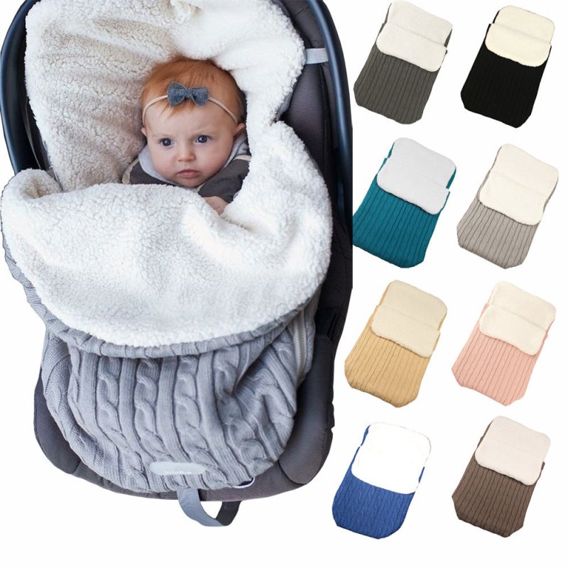 Baby Stroller Sleeping Bag Winter Body Keep Warm $31.10 Dana Fashion Color: A black Baby Clothing Style: envelope type Fabric: Blended Lining: lamb cashmere Filling: Cotton wool Thick： thick pattern: plain Color: black, beige, pink, light gray, ink blue,