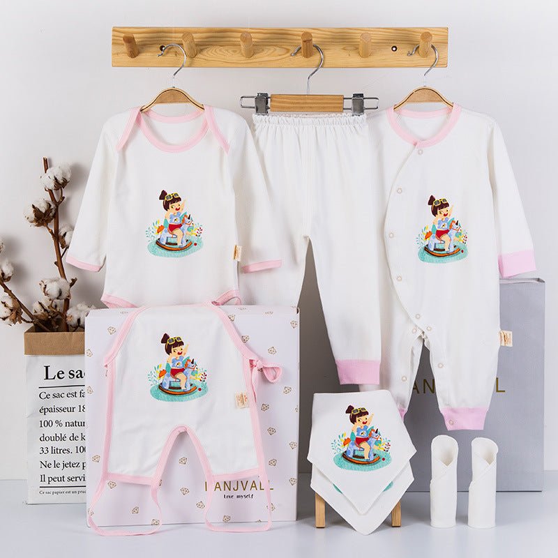 Baby Suit Full Moon Baby Underwear Newborn Clothes $38.50 Dana Fashion Color: Four Seasons Diamond Powder Child size: 59cm Baby Clothing Product information: Fabric name: combed cotton Style: Korean Applicable gender: neutral/male and female Gift box cont