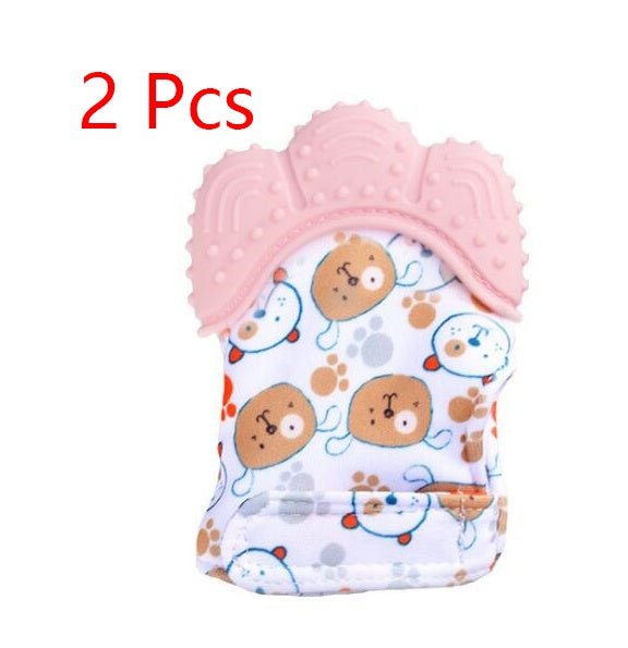 Baby teether baby anti-bite silicone molar gloves children's sound toys $17.18 Dana Fashion Color: Pink 2 style quantity: 1pair Toys & Hobbies Product information : Material: Silicone Applicable age: more than 3 months Color: Smiley Gloves Yellow, Smiley