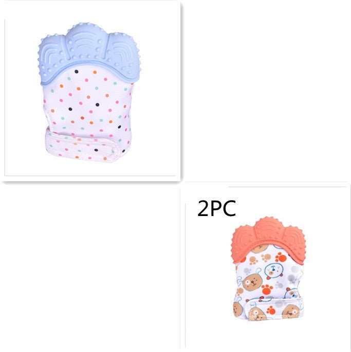 Baby teether baby anti-bite silicone molar gloves children's sound toys $21.86 Dana Fashion Color: SetK quantity: Q1pcs Toys & Hobbies Product information : Material: Silicone Applicable age: more than 3 months Color: Smiley Gloves Yellow, Smiley Gloves B
