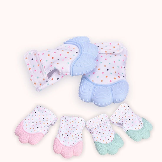 Baby teether baby anti-bite silicone molar gloves children's sound toys $21.67 Dana Fashion Color: A blue quantity: 1pair Toys & Hobbies Product information : Material: Silicone Applicable age: more than 3 months Color: Smiley Gloves Yellow, Smiley Gloves