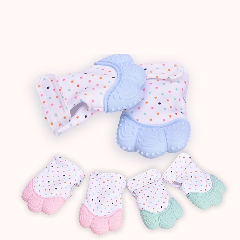 Baby teether baby anti-bite silicone molar gloves children's sound toys $21.67 Dana Fashion Color: A blue quantity: 1pair Toys & Hobbies Product information : Material: Silicone Applicable age: more than 3 months Color: Smiley Gloves Yellow, Smiley Gloves