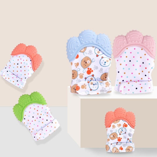Baby teether baby anti-bite silicone molar gloves children's sound toys $21.67 Dana Fashion Color: A blue quantity: 1pair Toys & Hobbies Product information : Material: Silicone Applicable age: more than 3 months Color: Smiley Gloves Yellow, Smiley Gloves