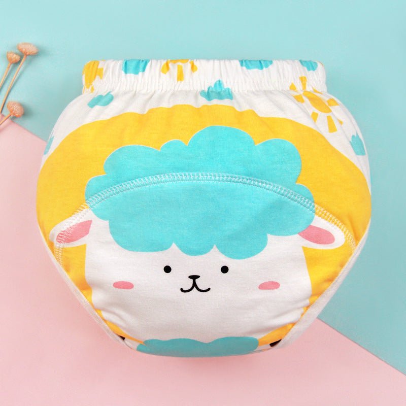 Baby Training Pants Summer Baby Diaper Pants $11.80 Dana Fashion Color: Custard Lamb format: 100 Yards Baby & Mother Product information: Color: pink strawberry rabbit, piyopiyo, blue chickens, green tiger, cream lamb, pink rabbit, light green puppy, stri