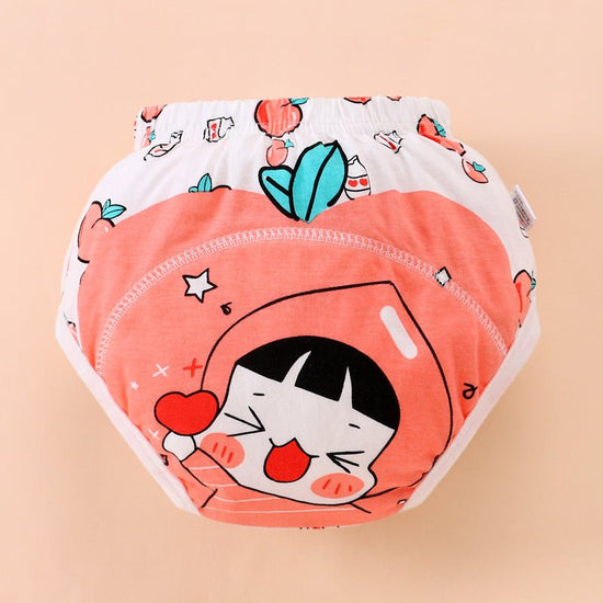 Baby Training Pants Summer Baby Diaper Pants $11.80 Dana Fashion Color: Peach Girl format: 100 Yards Baby & Mother Product information: Color: pink strawberry rabbit, piyopiyo, blue chickens, green tiger, cream lamb, pink rabbit, light green puppy, stripe