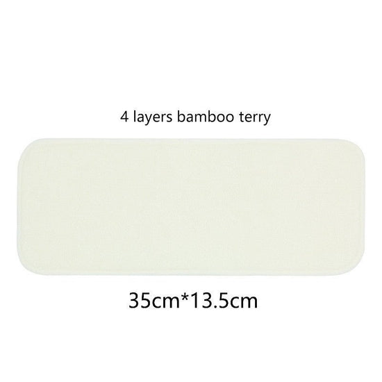 Baby Washable 4-layer Pure Bamboo Fiber Diapers Bamboo Terry Absorbent Diapers $9.37 Dana Fashion Color: SMT070 style: 35X13.5cm Baby & Mother Product information: Material: Bamboo fiber Applicable age: 6-12 months, 1-3 years old, 0-6 months Applicable pe