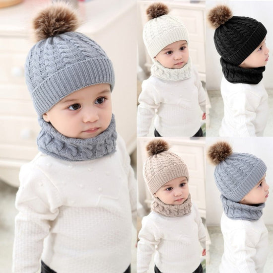 Baby Winter Caps + Scarf set $14.24 Dana Fashion Color: Beige Baby Clothing Material: 100% COTTON Model Number: Baby Winter Cap Scarves Gender: Unisex Knitted Hat Scarf: Protect Head and Ears Baby Hat Scarf: Protect Neck