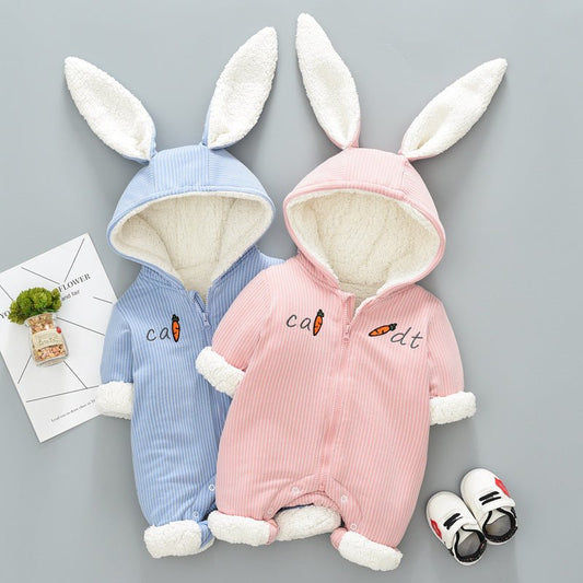 Baby winter clothes, jumpsuit $36.93 Dana Fashion Color: Pink Suit Height: 66cm Baby Clothing Applicable gender: neutral / male and female Sleeve length: long sleeve Whether hooded: there is a hat can not be removed suitable season: winter Whether to trim