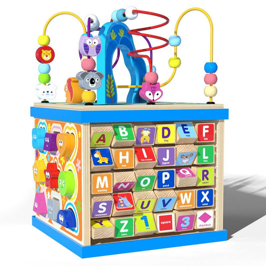Baby Wooden Toys For Boys And Girls $108.46 Dana Fashion Color: Blue Toys & Hobbies Product information: Product name: Multi-functional scenes around the bead treasure box Product weight: 1.9kg Product packaging size: 23*23*32 Gross net weight: 24/23kg Ma