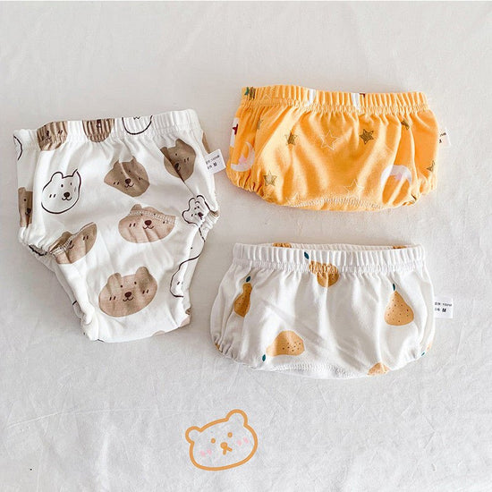 Baby's 6-layer Gauze Breathable Diaper Training Pants $30.61 Dana Fashion Color: Bear Head Star Moon Size: L Baby Clothing Product information: Material: cotton Size: 90/M 8-12kg, 100/L 9-18kg Waist shape: high waist Color classification: grey wave love s