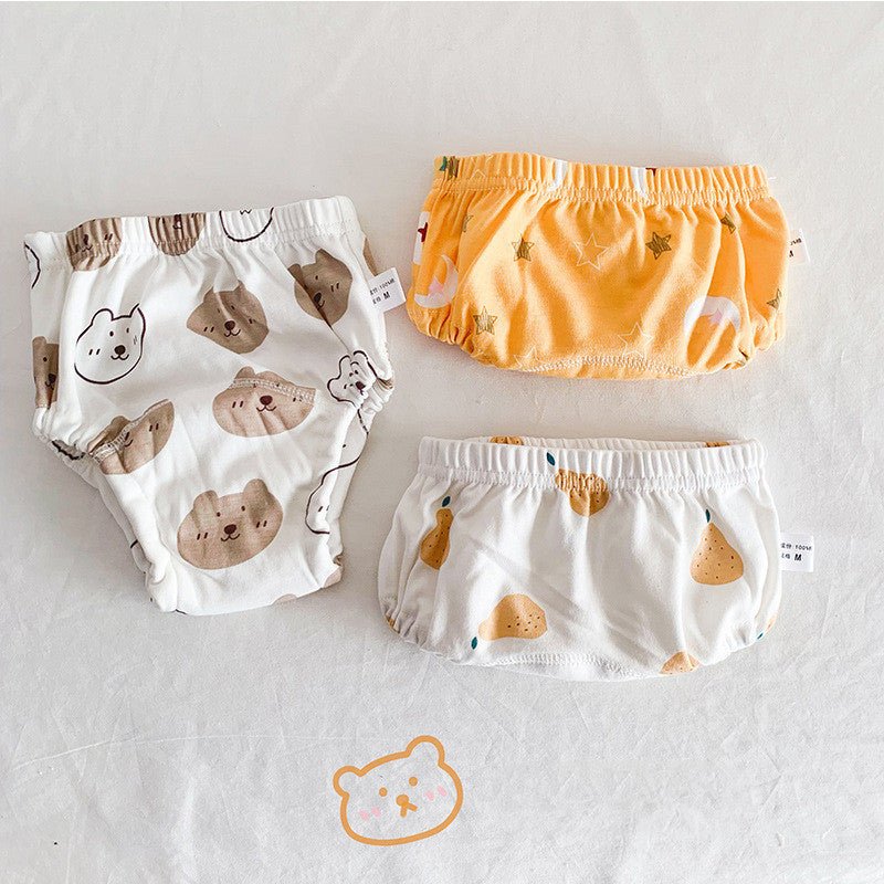 Baby's 6-layer Gauze Breathable Diaper Training Pants $30.61 Dana Fashion Color: Bear Head Star Moon Size: L Baby Clothing Product information: Material: cotton Size: 90/M 8-12kg, 100/L 9-18kg Waist shape: high waist Color classification: grey wave love s