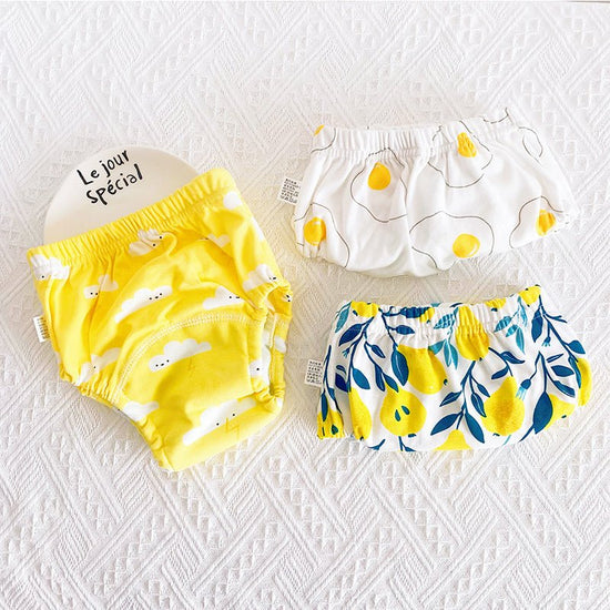 Baby's 6-layer Gauze Breathable Diaper Training Pants $30.61 Dana Fashion Color: Cloud Pipa Egg Size: L Baby Clothing Product information: Material: cotton Size: 90/M 8-12kg, 100/L 9-18kg Waist shape: high waist Color classification: grey wave love stars,
