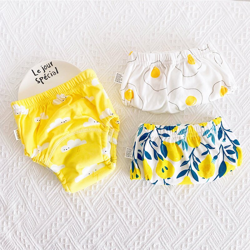 Baby's 6-layer Gauze Breathable Diaper Training Pants $30.61 Dana Fashion Color: Cloud Pipa Egg Size: L Baby Clothing Product information: Material: cotton Size: 90/M 8-12kg, 100/L 9-18kg Waist shape: high waist Color classification: grey wave love stars,