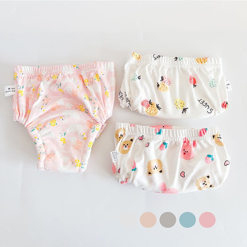 Baby's 6-layer Gauze Breathable Diaper Training Pants $30.61 Dana Fashion Color: Pink Swan Bear Rabbit Size: L Baby Clothing Product information: Material: cotton Size: 90/M 8-12kg, 100/L 9-18kg Waist shape: high waist Color classification: grey wave love