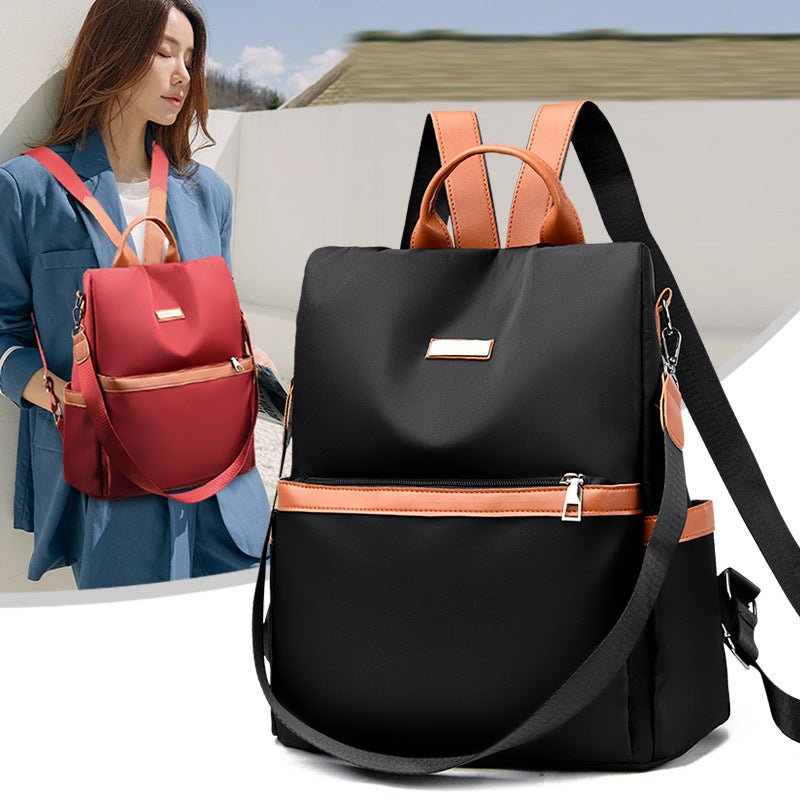 Backpack All-match Anti-theft Messenger Bag White Ditch $40.46 Dana Fashion Color: Black Women's Bags Product information: Lining texture: Polyester Pattern: solid color Color: black, blue, red, gray Processing Method: soft surface Outer bag type: Three-d