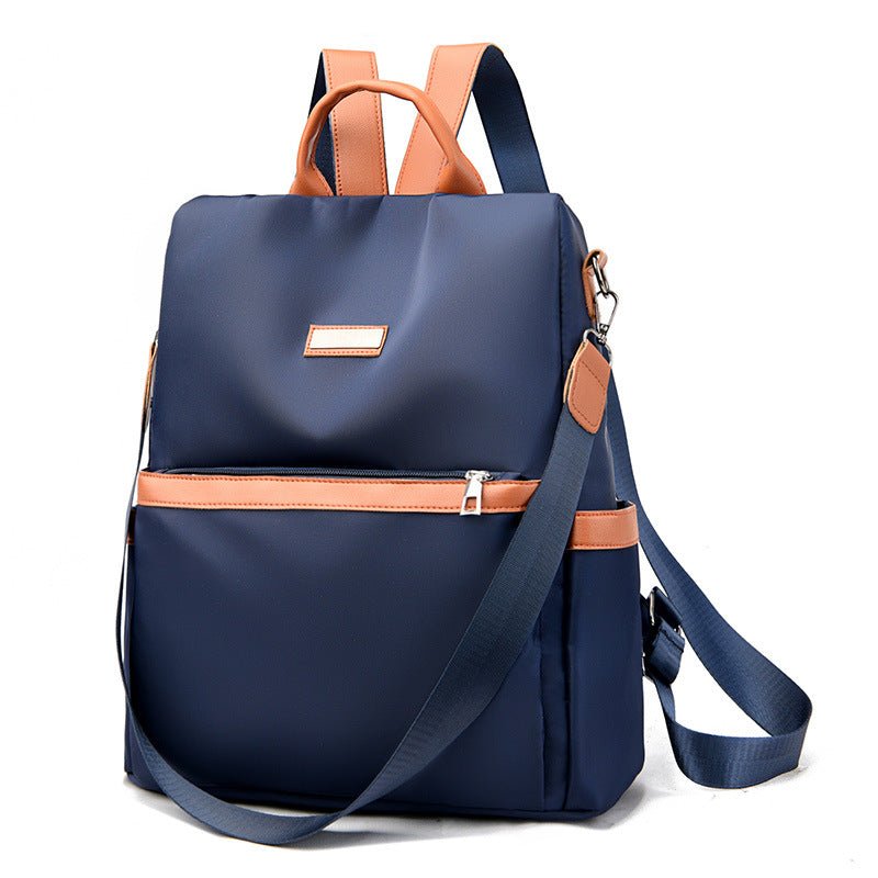 Backpack All-match Anti-theft Messenger Bag White Ditch $40.46 Dana Fashion Color: Blue Women's Bags Product information: Lining texture: Polyester Pattern: solid color Color: black, blue, red, gray Processing Method: soft surface Outer bag type: Three-di
