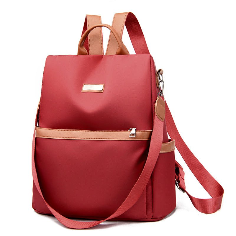 Backpack All-match Anti-theft Messenger Bag White Ditch $40.46 Dana Fashion Color: Red Women's Bags Product information: Lining texture: Polyester Pattern: solid color Color: black, blue, red, gray Processing Method: soft surface Outer bag type: Three-dim