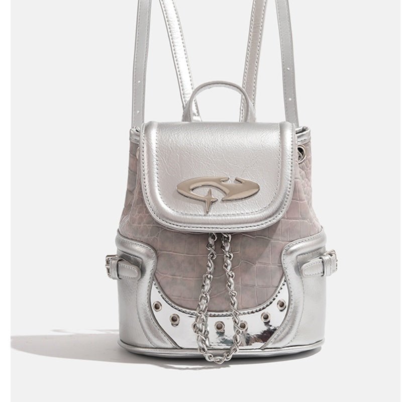 Backpack Millennium Hot Girl Pattern $73.24 Dana Fashion Color: Silver Women's Bags Product information: With/without interlining: None Lining material: Polyester Shoulder strap style: Double joint Closing method: Package cover type Acceptable Computer si