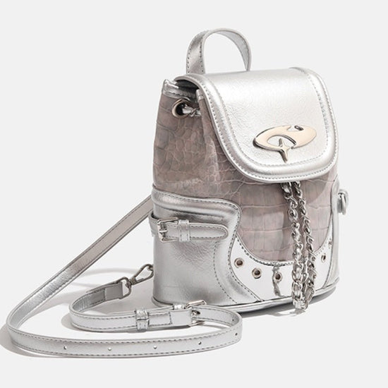 Backpack Millennium Hot Girl Pattern $73.24 Dana Fashion Color: Silver Women's Bags Product information: With/without interlining: None Lining material: Polyester Shoulder strap style: Double joint Closing method: Package cover type Acceptable Computer si